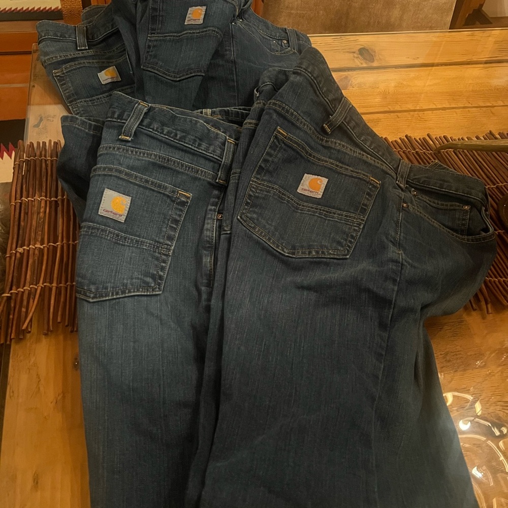 Carhartt Men’s Set of 4 Rugged Flex Relaxed Fit 5-Pocket Work Jeans Sz 36x32
